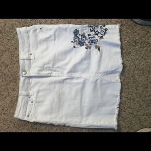 White Denim Skirt